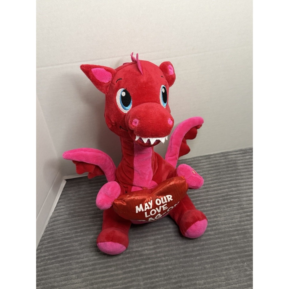Gemmy Twisting Neck Valentines Dragon, an animated plush